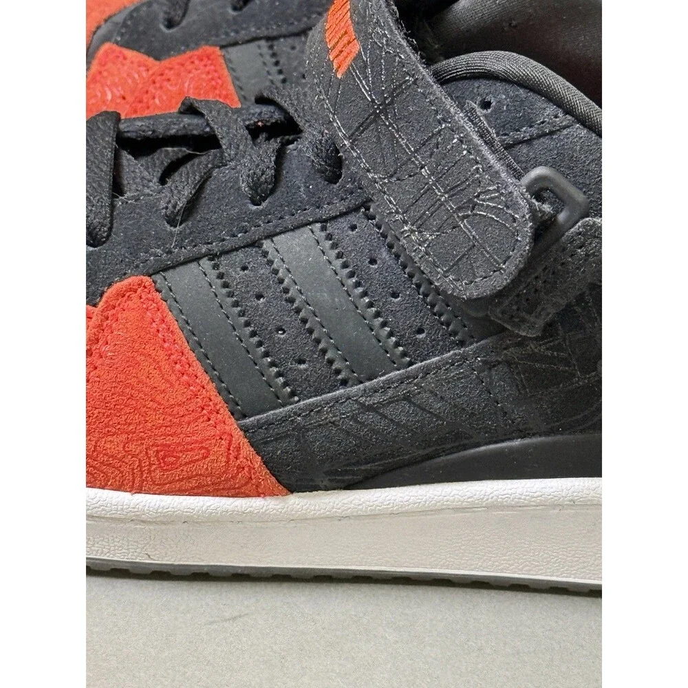 Adidas Forum Low LEAD Atlanta Mens Size 10.5 Core Black Orange Athletic Sneakers